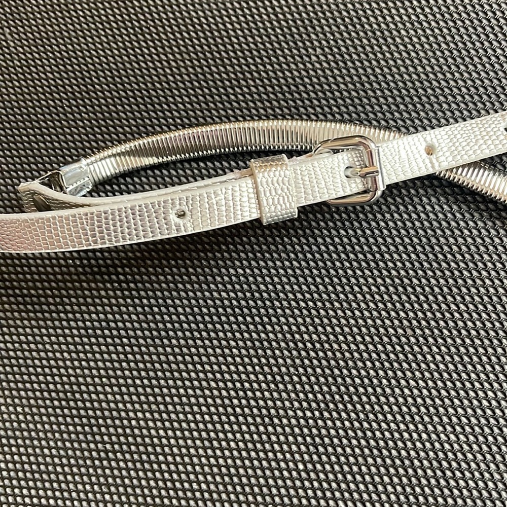 Silver belt size small 36 inches long